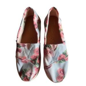 TOMS Floral Canvas Slip On Casual Shoes Comfortable‎ Lightweight Women's Size 6